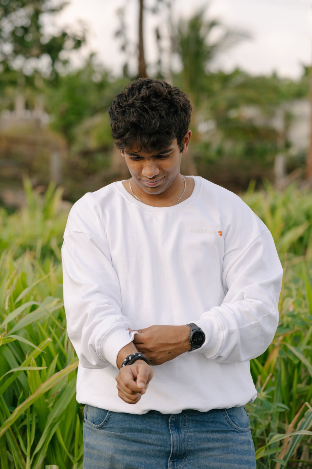 Dawg Routine sweatshirt in white, Snoutlet