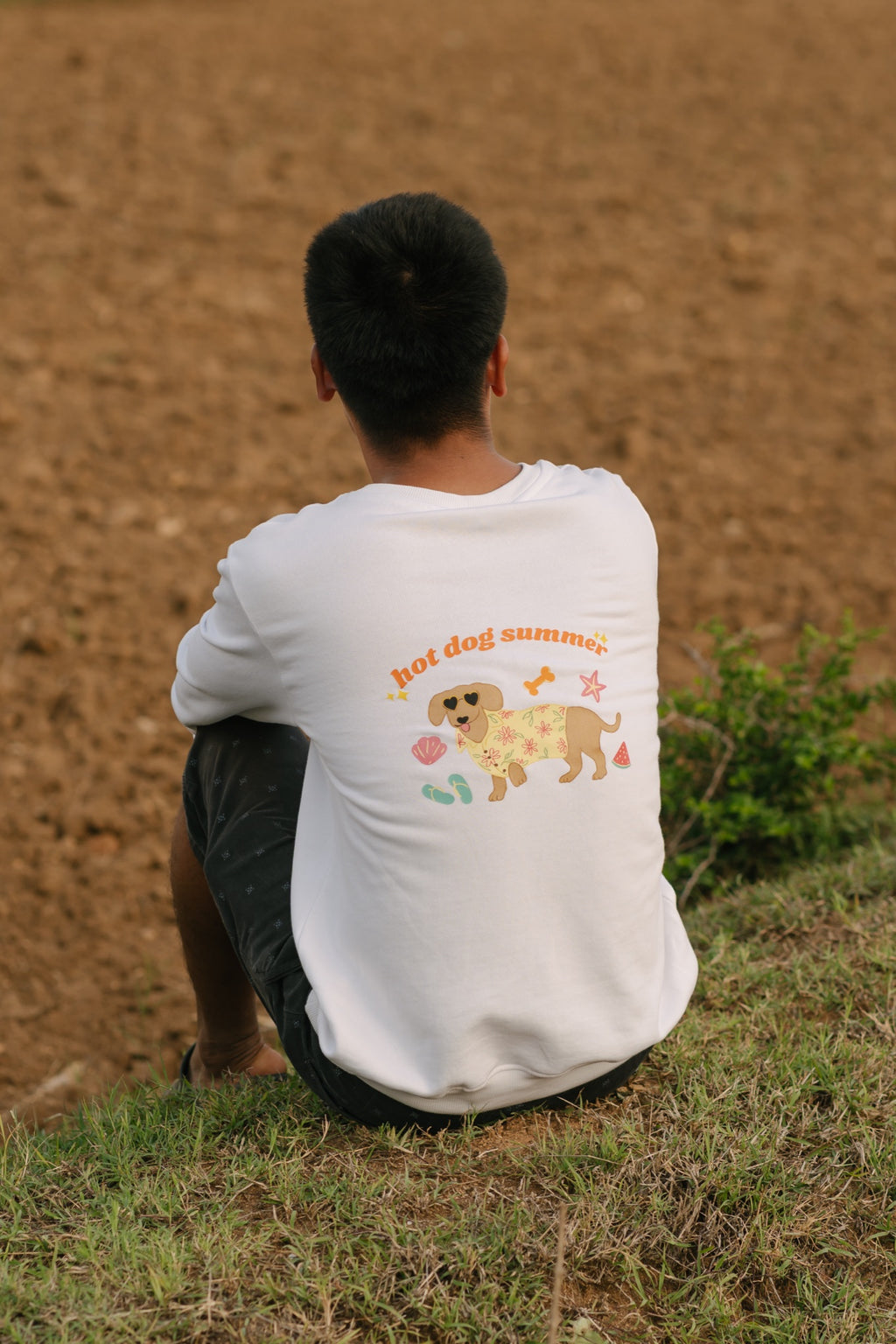 Hot Dog Summer sweatshirt in white, Snoutlet