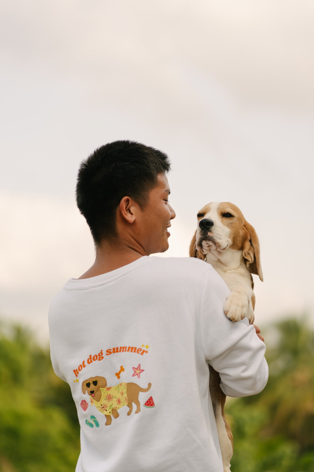 Hot Dog Summer sweatshirt in white, Snoutlet