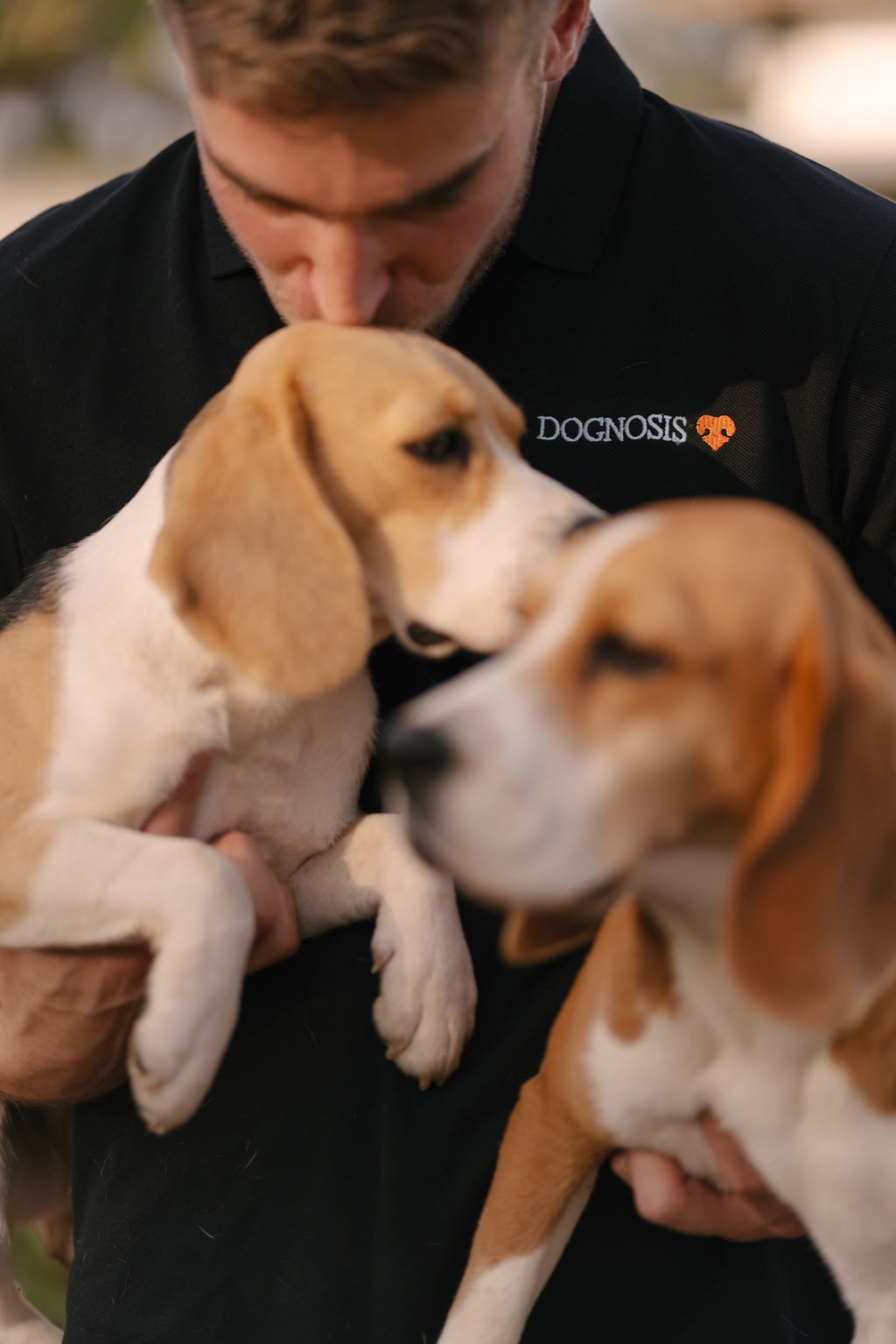 Black Dognosis polo shirt with embroidered chest logo