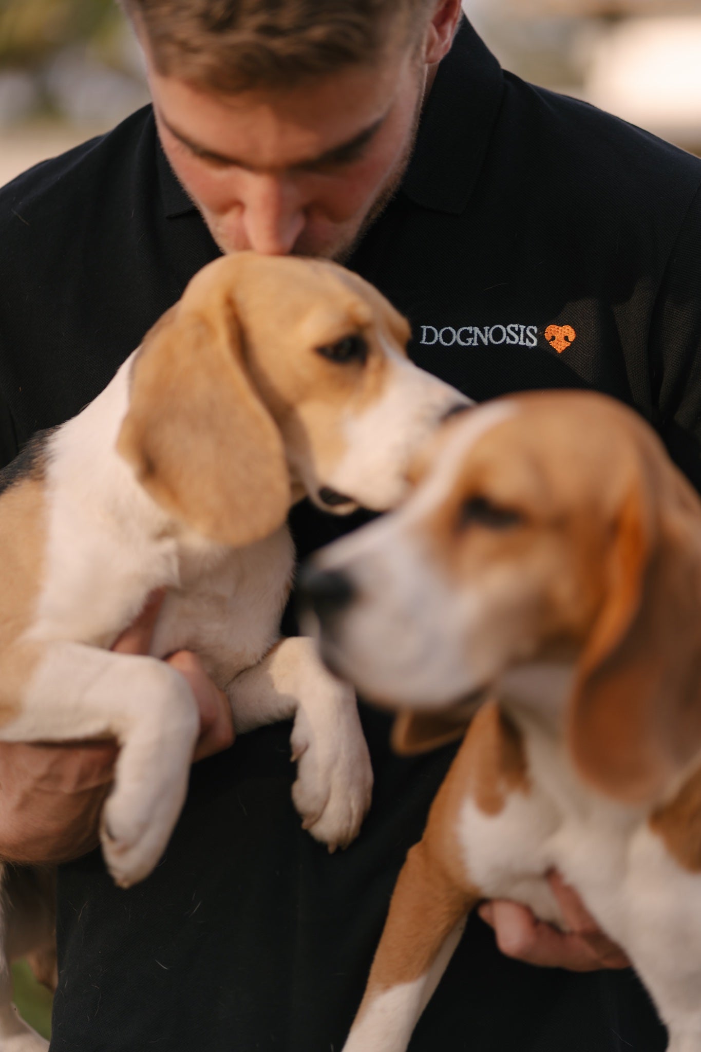 Black Dognosis polo shirt with embroidered chest logo
