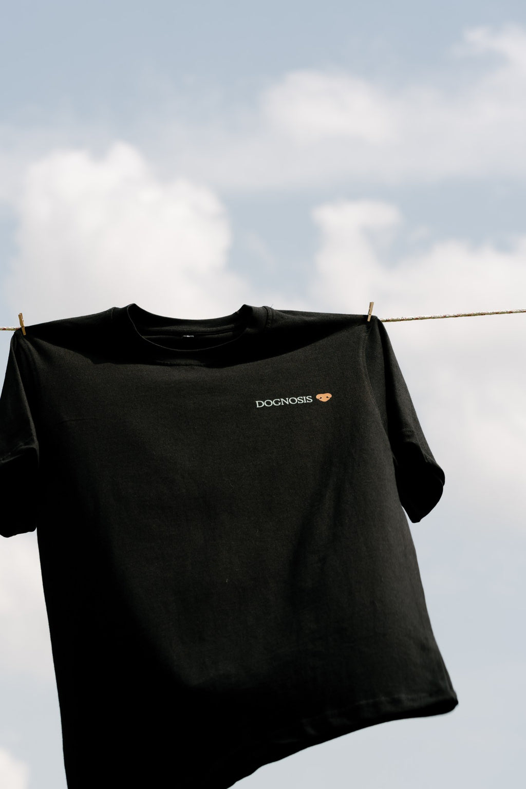 Black Dognosis logo tee with embroidered chest logo