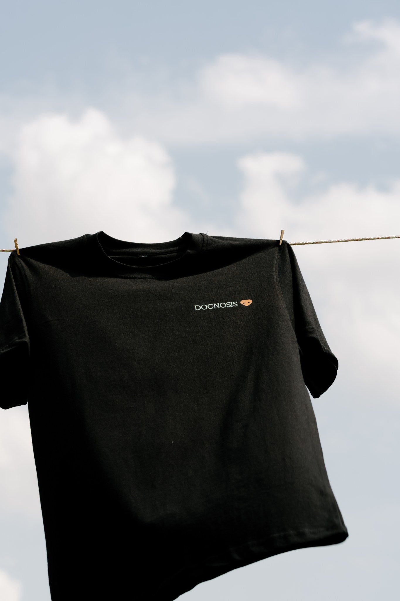 Black Dognosis logo tee with embroidered chest logo